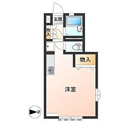 ヴィブレ2 ワンルームの間取図画像