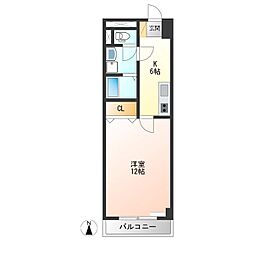 LOTUSMARSH元今泉 1Kの間取図画像