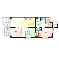 プレステージ簗瀬 3LDKの間取図画像