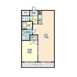 フォリア西川田 1LDKの間取図画像