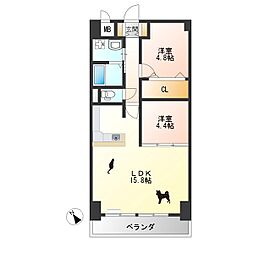 ROSETOWER元今泉 2LDKの間取図画像