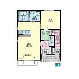 サンパティーク 1LDKの間取図画像
