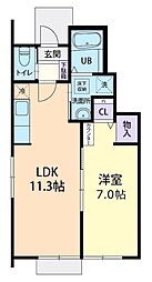 FamilleIV B 1LDKの間取図画像
