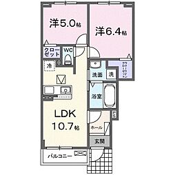 グレース辰の木 2LDKの間取図画像