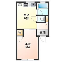 チロルビル 1DKの間取図画像