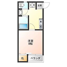 ArrowState2 1Kの間取図画像