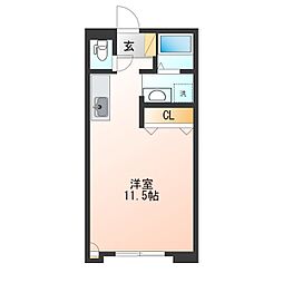 ナシャード ワンルームの間取図画像