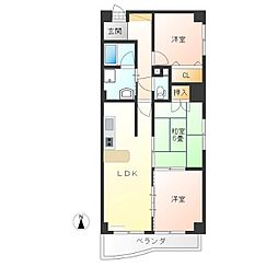 プレステージ簗瀬 3LDKの間取図画像