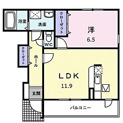 スターハイツB 1LDKの間取図画像