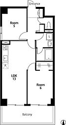 森田ビル 6階1LDKの間取り