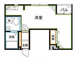 ペルシカ中野 1階ワンルームの間取り