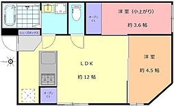 Recorrido Nakanoshinbashi（レコリー 1階2LDKの間取り