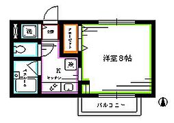 チェリーストーン 1階1Kの間取り