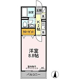 フラッツ西落合 1階1Kの間取り