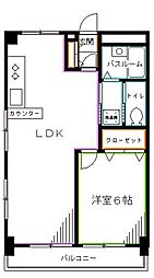 JR中央本線 西荻窪駅 徒歩22分の賃貸マンション 4階1LDKの間取り