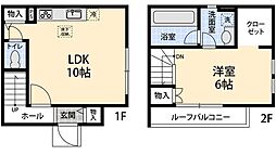 西武新宿線 野方駅 徒歩7分の賃貸アパート 2階1LDKの間取り