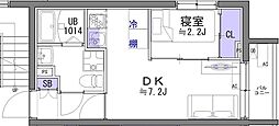 KS66/635 1DKの間取図画像