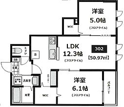 ラフィーネ 2LDKの間取図画像