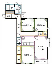 フォレスト1 3LDKの間取図画像