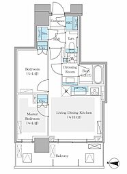 パークシティ中野ザタワーエアーズ 2LDKの間取図画像