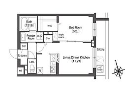 AIFLAT方南町 1LDKの間取図画像