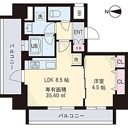 art6 1LDKの間取図画像