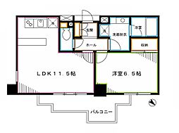 アルシオン中野坂上 1LDKの間取図画像