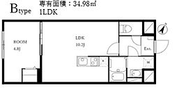 aLATO NAKAI 1LDKの間取図画像