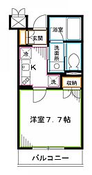 フラッツα中野通り 1Kの間取図画像