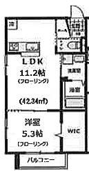ビバグランデ桃林 1LDKの間取図画像