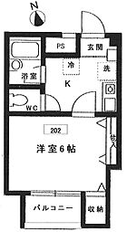ベルグランデ 1Kの間取図画像