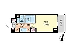 エスティメゾン哲学堂 1Kの間取図画像