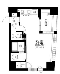 アクシルコート東中野 ワンルームの間取図画像
