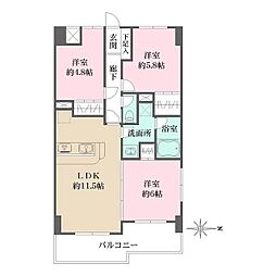 コート・イシハラ 3LDKの間取図画像