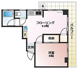 いらかビル 1LDKの間取図画像
