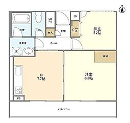 渓山館 2DKの間取図画像