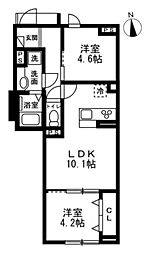 Bonheur 2LDKの間取図画像