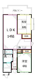 サンライト西新宿 2LDKの間取図画像