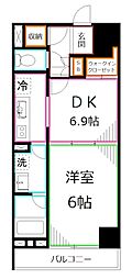 ダイナシティ中野沼袋 1DKの間取図画像