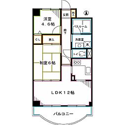マインドチャージパレス1 2LDKの間取図画像