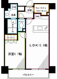 パークアクシス東高円寺 1LDKの間取図画像