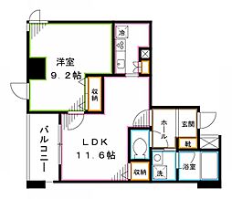 クレール中野 1LDKの間取図画像