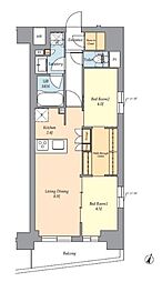 杉並区荻窪2丁目マンション 2LDKの間取図画像