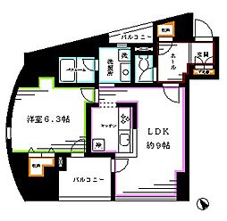 セルクル落合 1LDKの間取図画像
