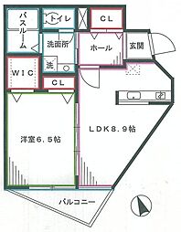 ベネチアーノ 1LDKの間取図画像