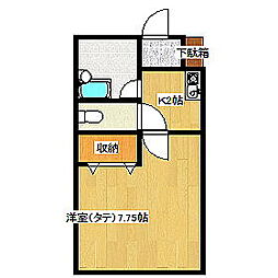 グリーンパークマンション 1Kの間取図画像