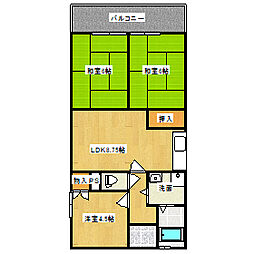 シャトーしんぐう 3LDKの間取図画像