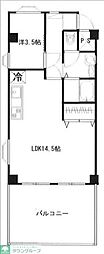 エスカイア久米川 1LDKの間取図画像