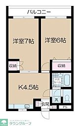 グランデール和光 2Kの間取図画像