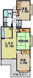 フィオーレ武蔵野 3LDKの間取図画像